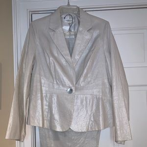 Studio JPK White w/Silver shine fabric& Ankle Pant